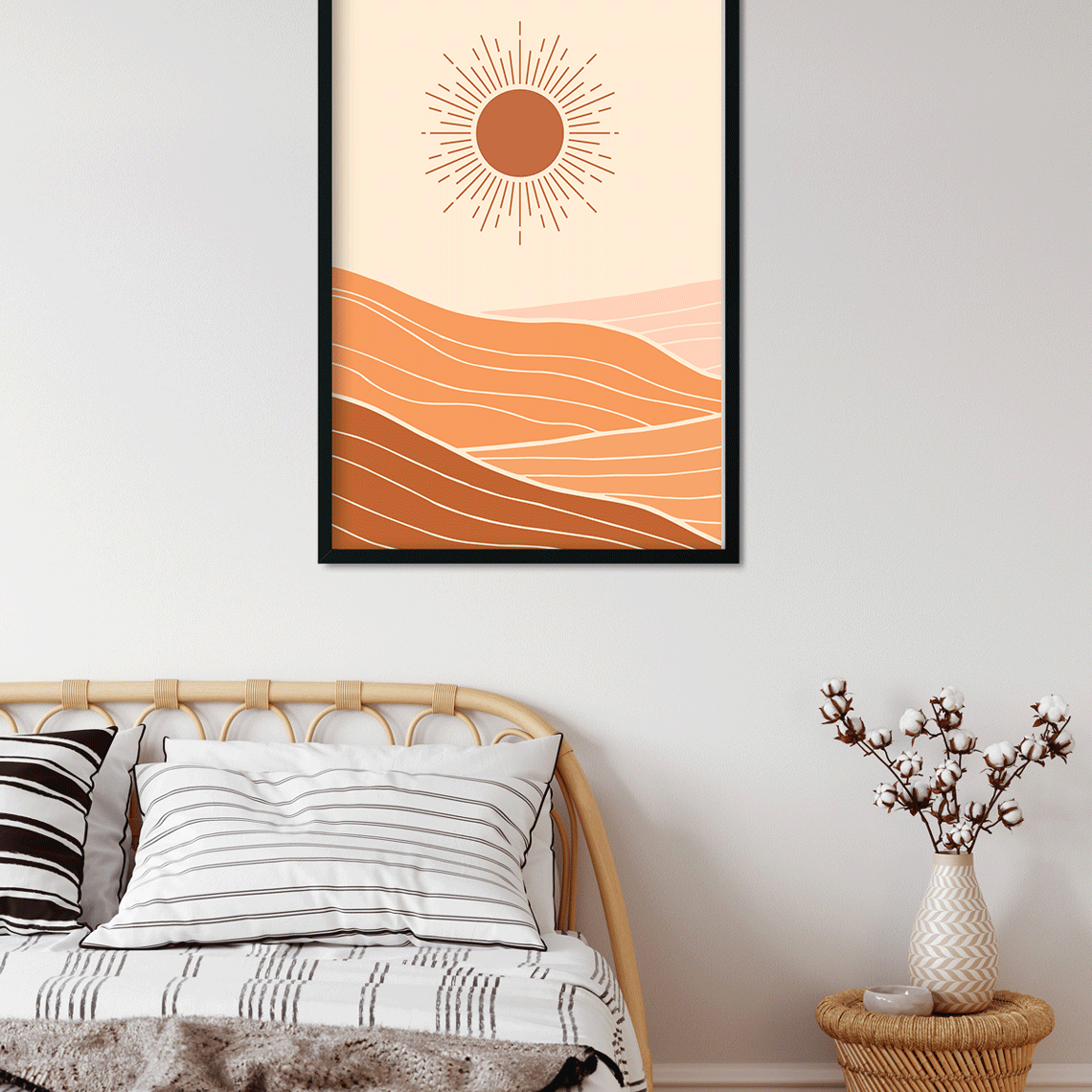 Boho century Mid wall art Painting 2 : 3 Vertical Premium Wall Art Canvas by MeriDeewar