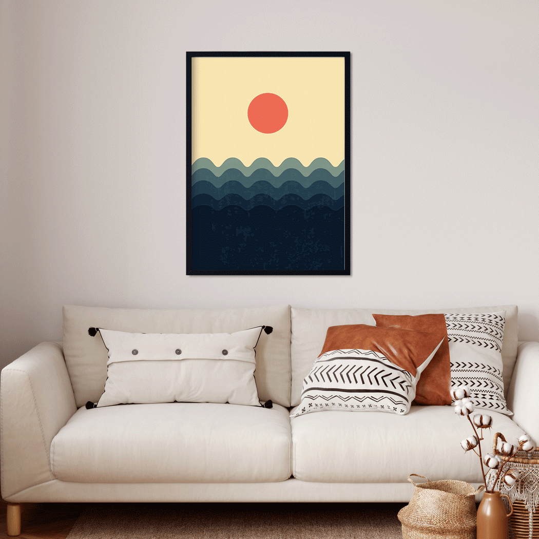 Boho landscape modern Painting 3 : 4 Vertical Premium Wall Art Canvas by MeriDeewar