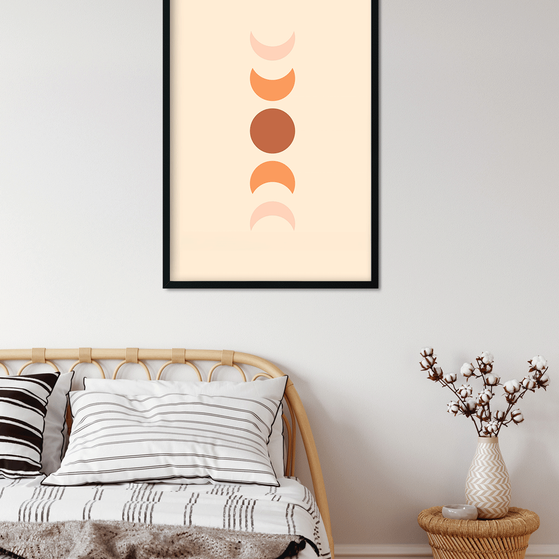 Boho Mid century wall art Painting 2 : 3 Vertical Premium Wall Art Canvas by MeriDeewar