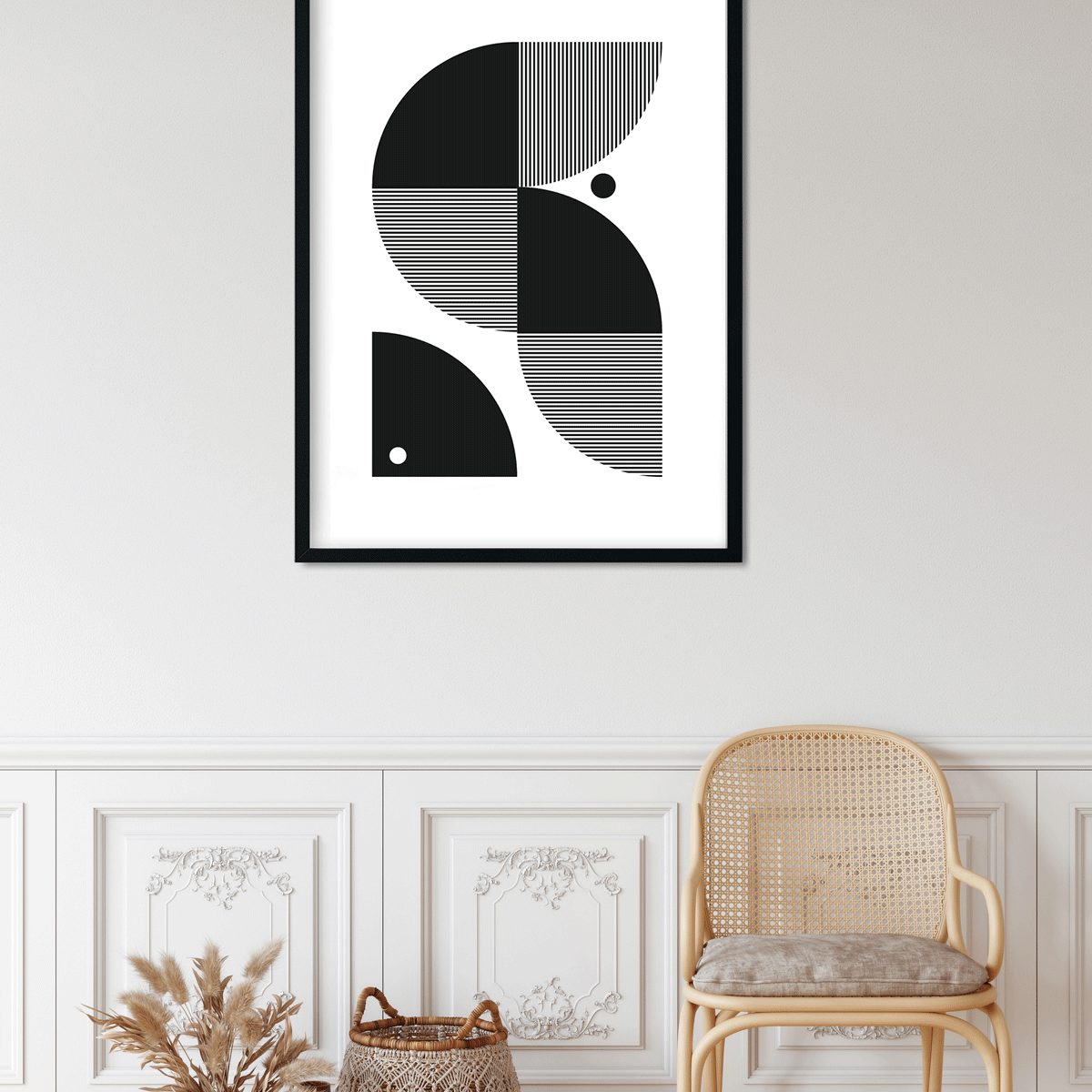 Boho modern abstract wall art Painting 4 X 5.5 Vertical Premium Wall Art Canvas by MeriDeewar
