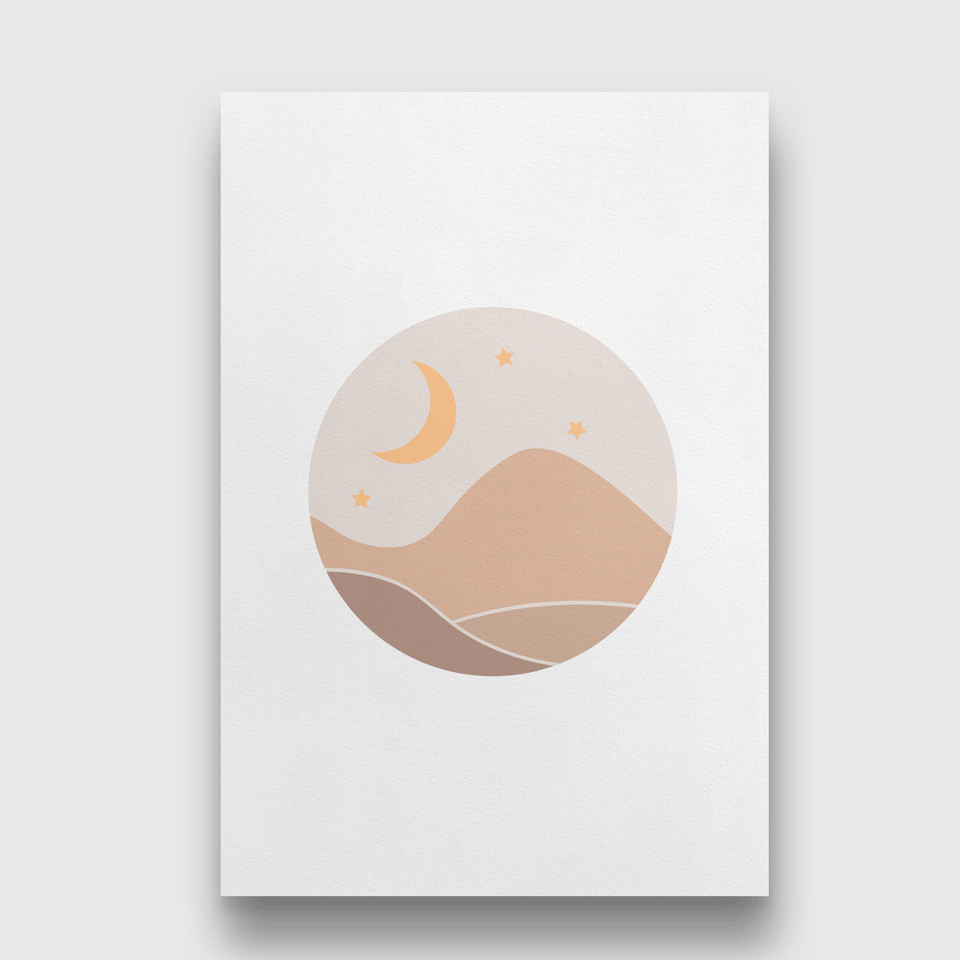 Boho Moonrise - Painting 2 : 3 Vertical Premium Wall Art Canvas by MeriDeewar