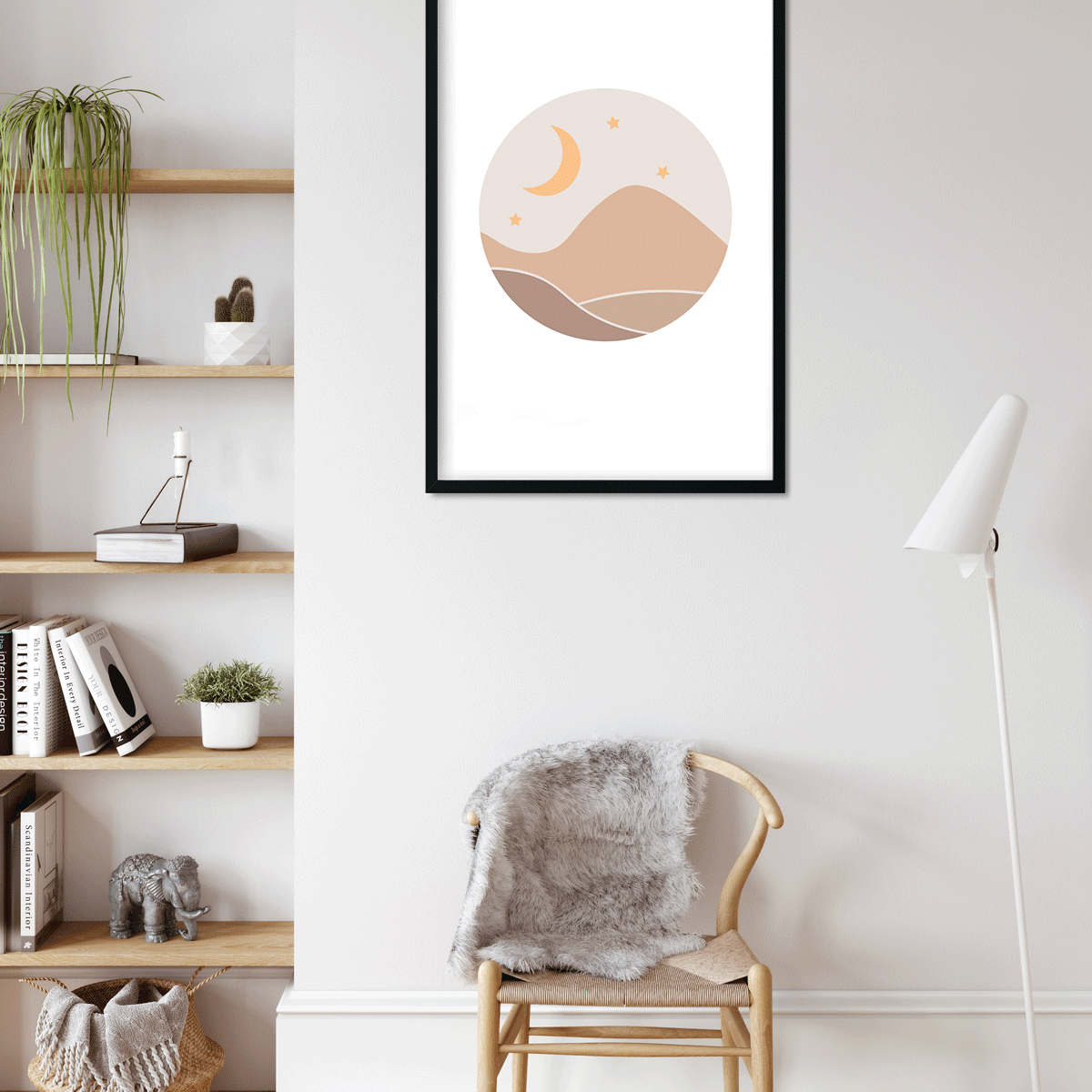 Boho Moonrise - Painting 2 : 3 Vertical Premium Wall Art Canvas by MeriDeewar