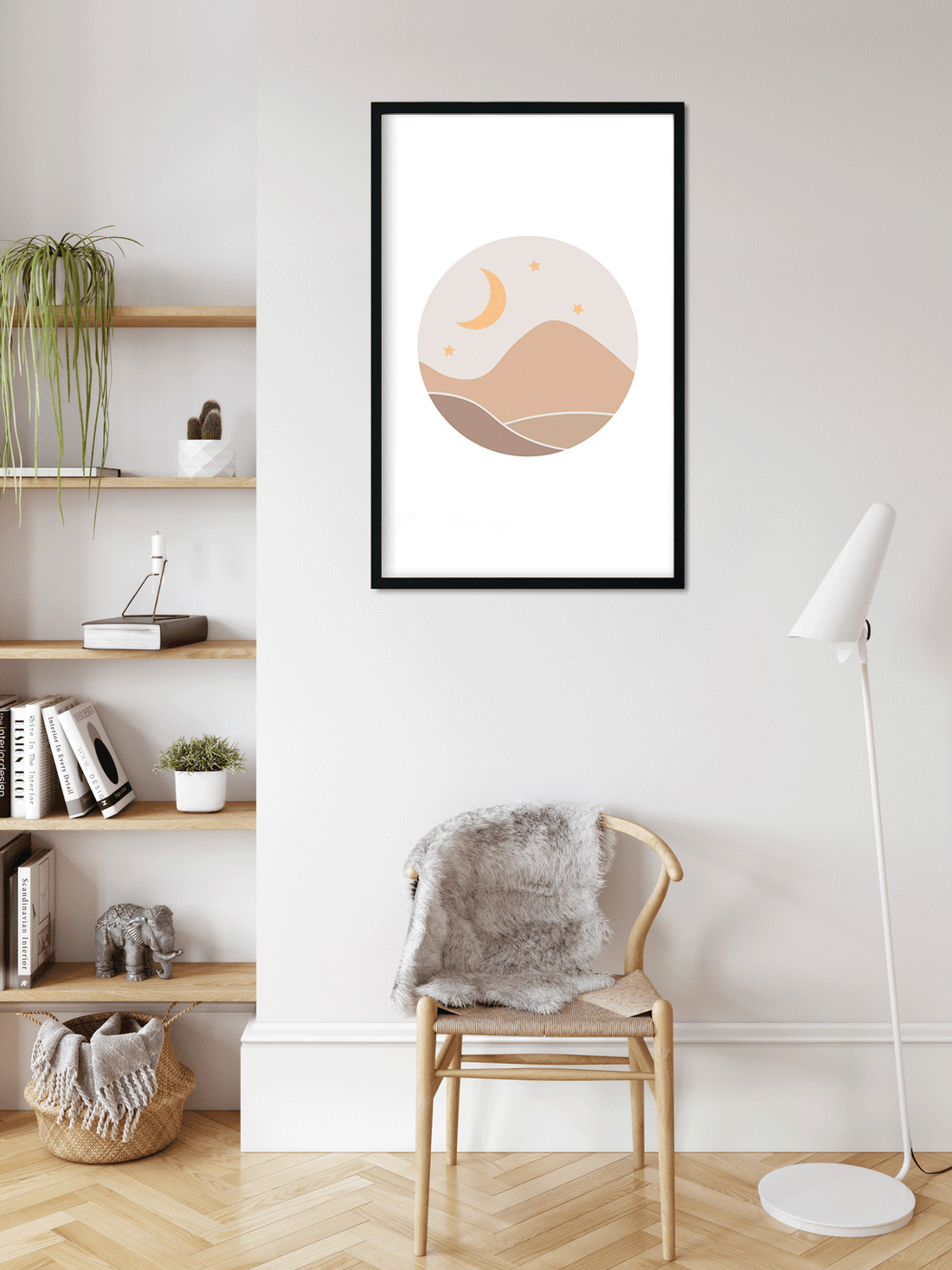 Boho Moonrise - Painting 2 : 3 Vertical Premium Wall Art Canvas by MeriDeewar