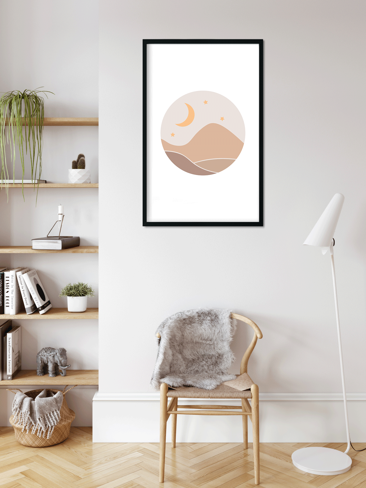 Boho Moonrise - Painting 2 : 3 Vertical Premium Wall Art Canvas by MeriDeewar