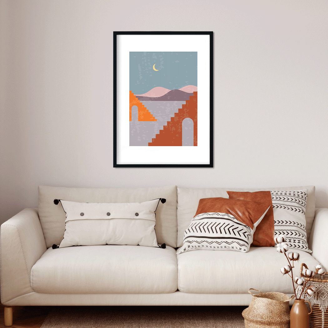 Boho neutral terracotta aesthetic Painting 4 X 5.5 Vertical Premium Wall Art Canvas by MeriDeewar