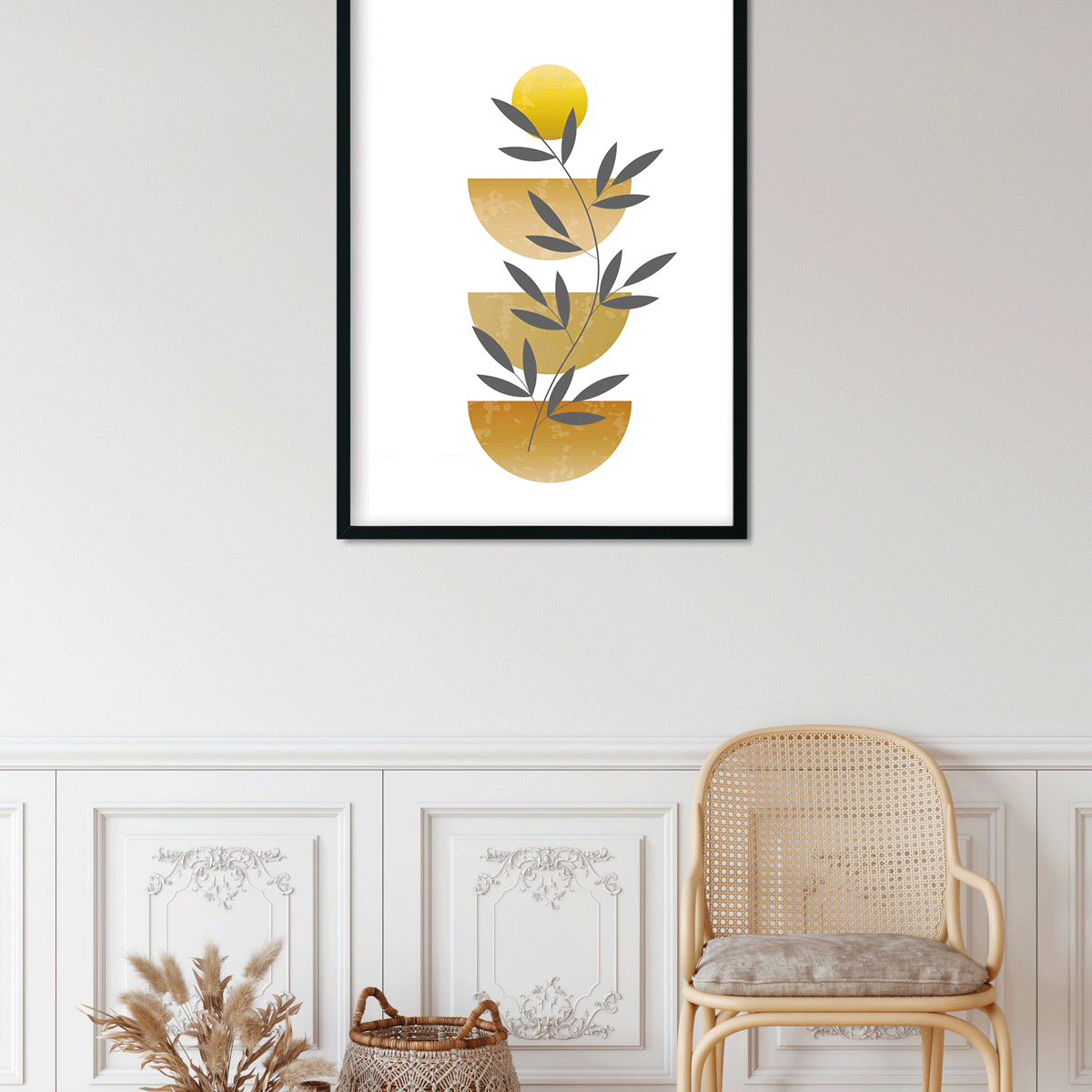 Boho wall art collection Painting 4 X 5.5 Vertical Premium Wall Art Canvas by MeriDeewar