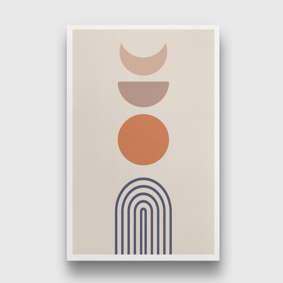 Boho wall art mid century collection Painting 2 : 3 Vertical Premium Wall Art Canvas by MeriDeewar