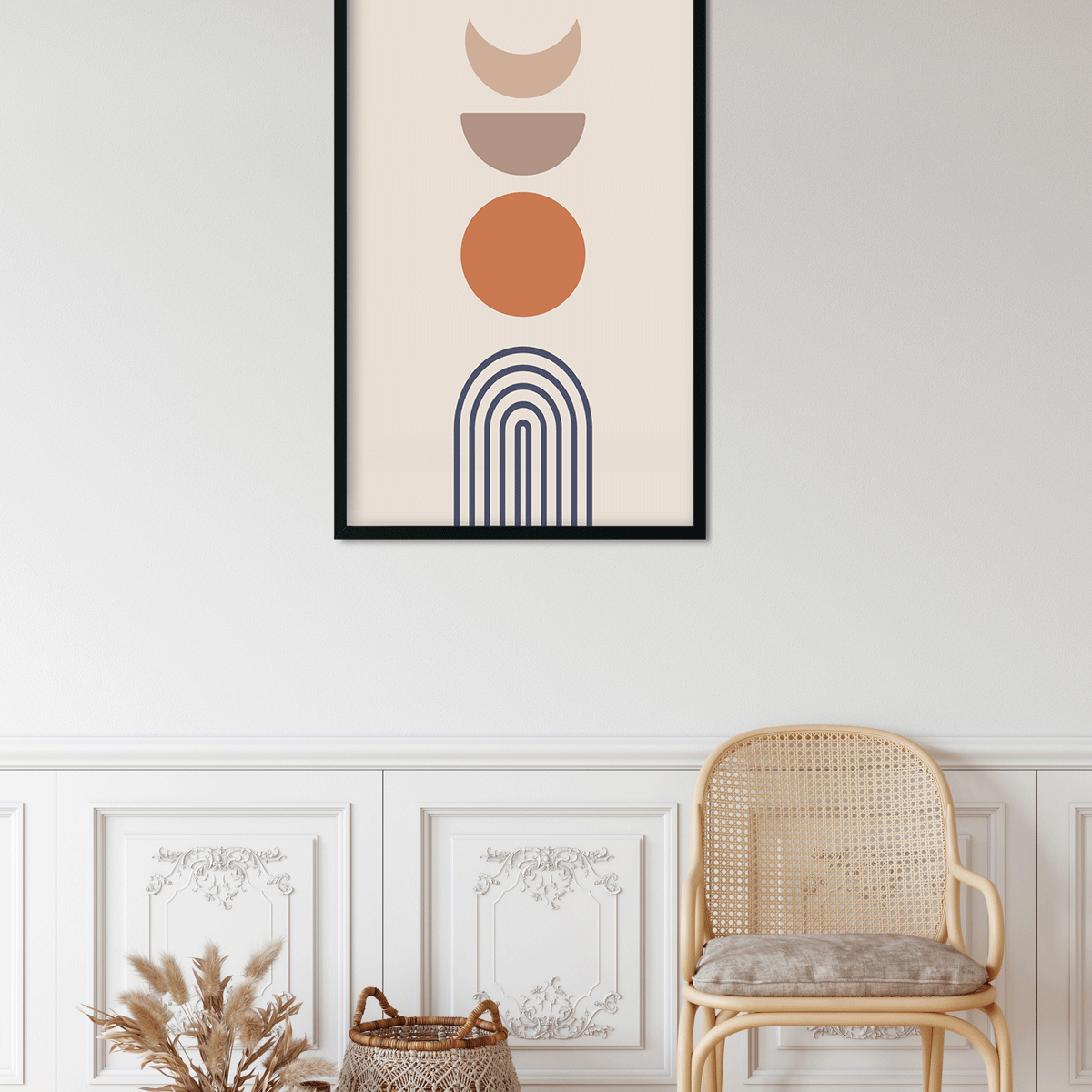 Boho wall art mid century collection Painting 2 : 3 Vertical Premium Wall Art Canvas by MeriDeewar