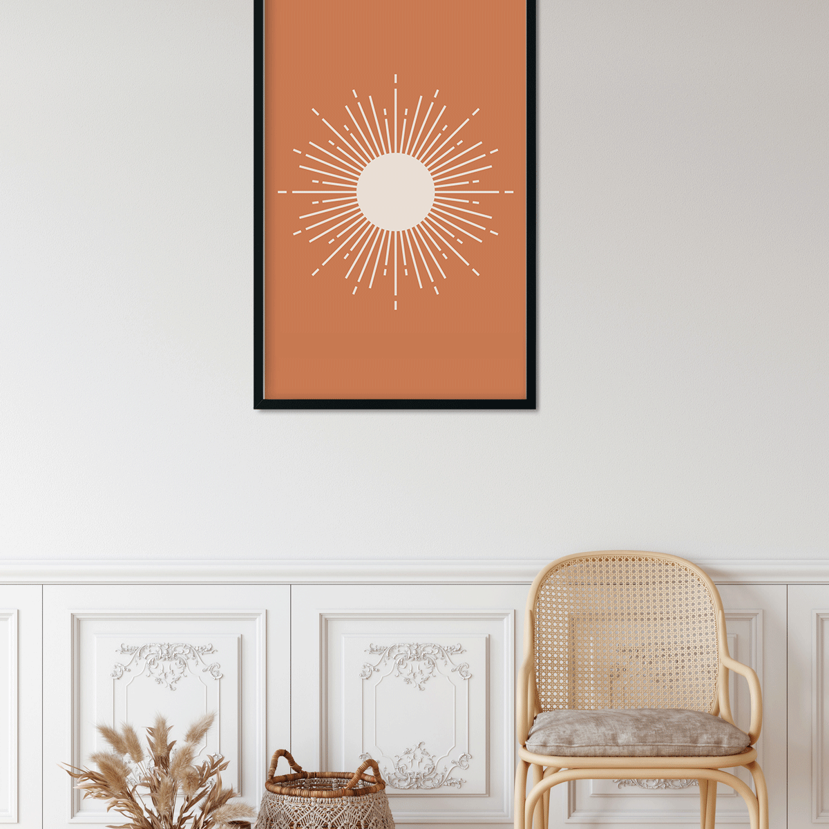 Boho wall art mid century Painting 2 : 3 Vertical Premium Wall Art Canvas by MeriDeewar