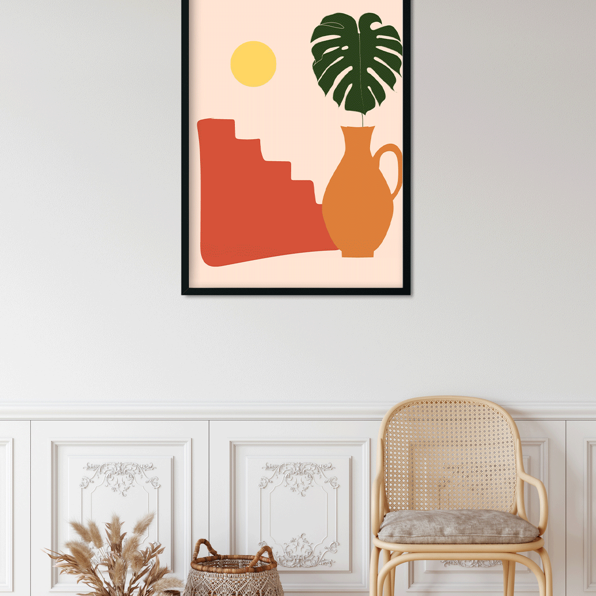 Boho wall art Painting 4 X 5.5 Vertical Premium Wall Art Canvas by MeriDeewar