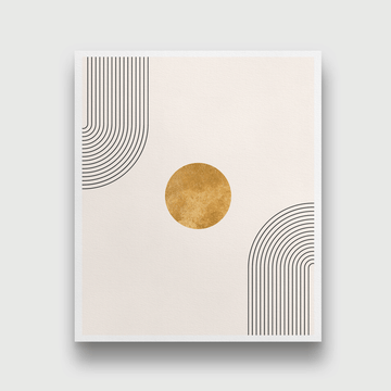 Boho wall art print with rainbow golden shape Painting 5 : 6 Vertical Premium Wall Art Canvas by MeriDeewar