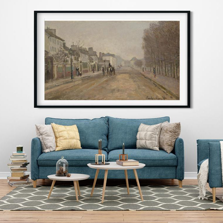 Boulevard Héloise, Argenteuil Painting by Claude Monet - Meri Deewar 2 : 1 Horizontal Premium Wall Art Canvas by MeriDeewar