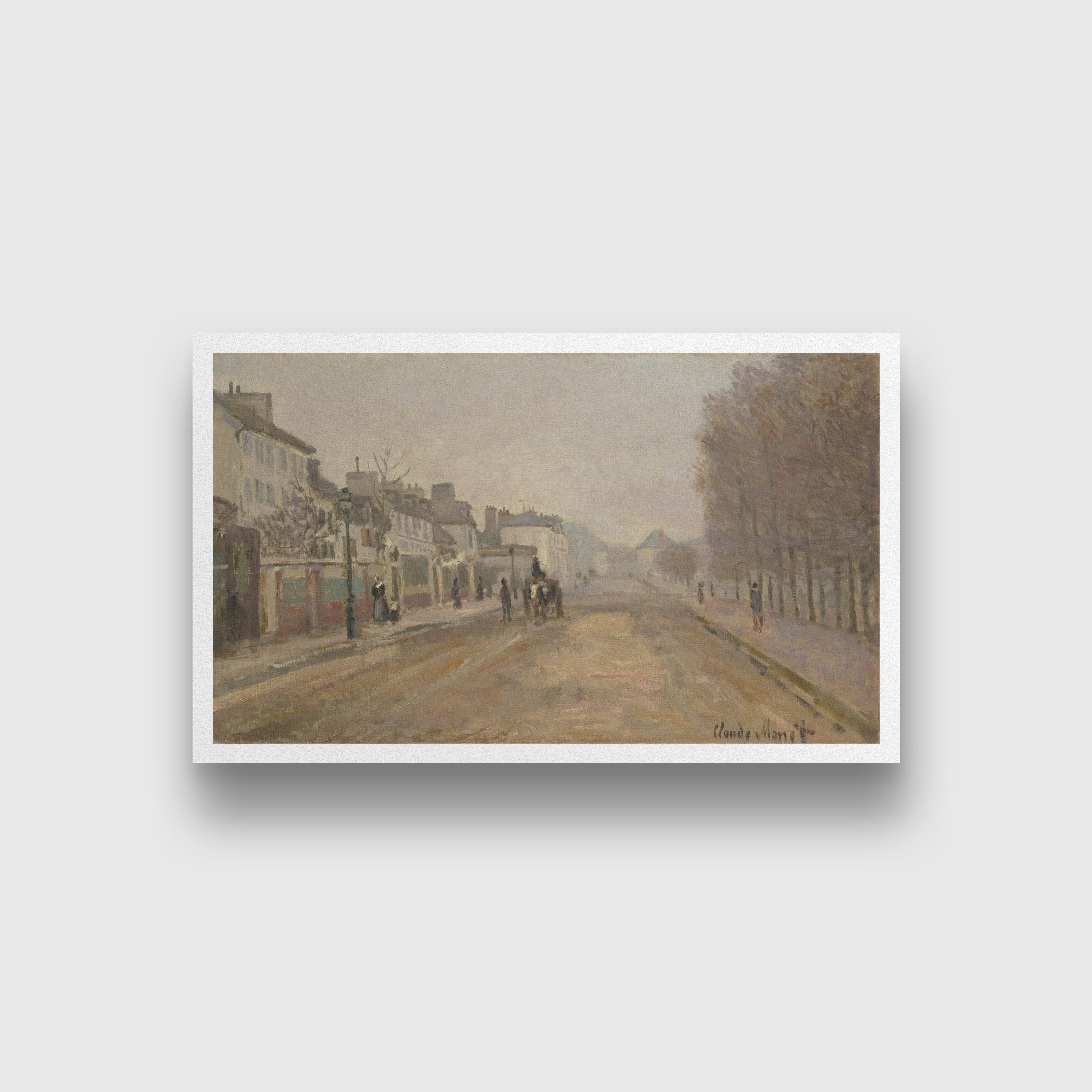 Boulevard Héloise, Argenteuil Painting by Claude Monet - Meri Deewar 2 : 1 Horizontal Premium Wall Art Canvas by MeriDeewar