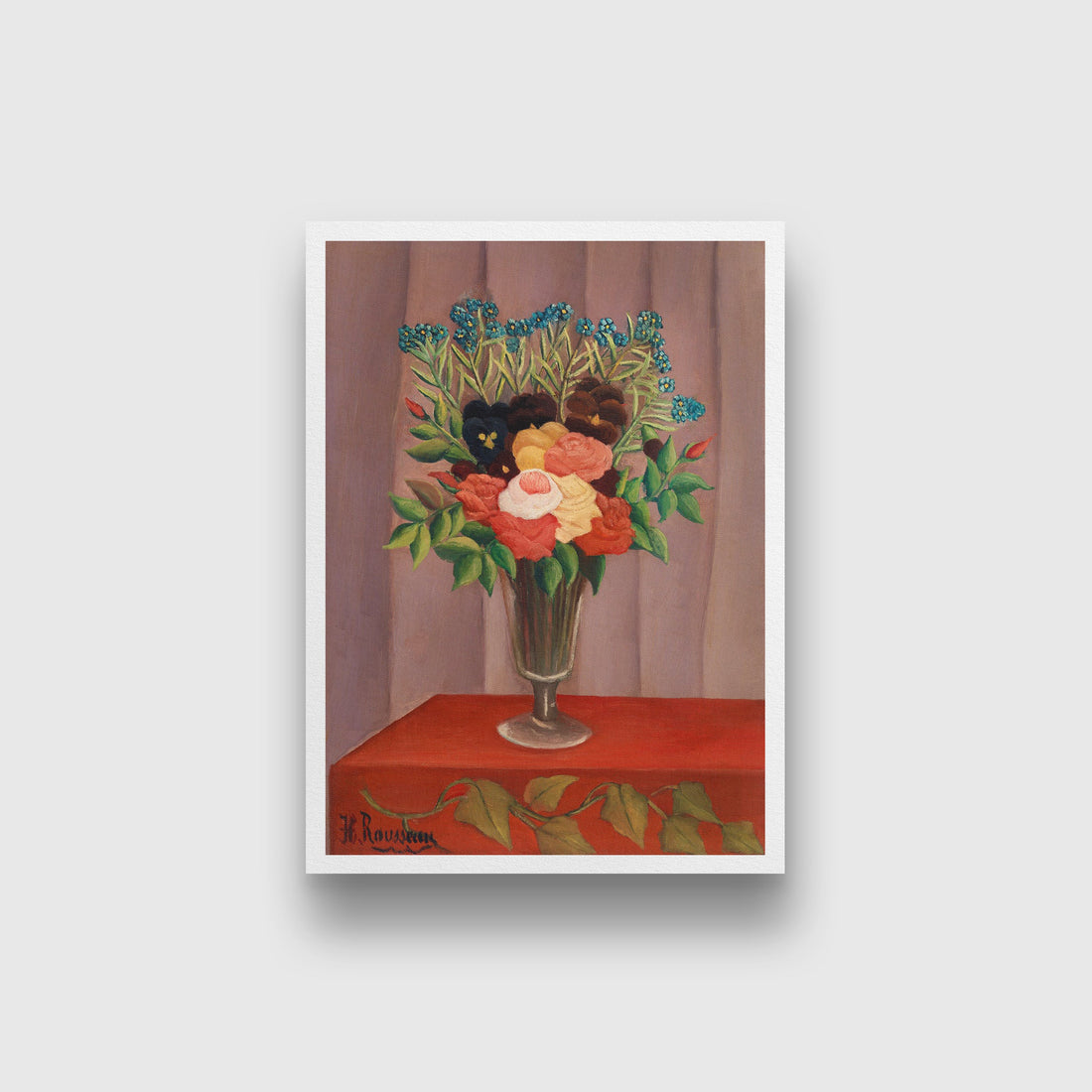 Bouquet de fleurs painting - Meri Deewar 3 : 4.2 Vertical Premium Wall Art Canvas by MeriDeewar