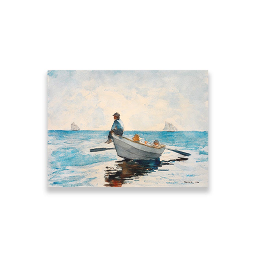Boys in a Dory painting - Meri Deewar 3 : 2 Horizontal Premium Wall Art Canvas by MeriDeewar