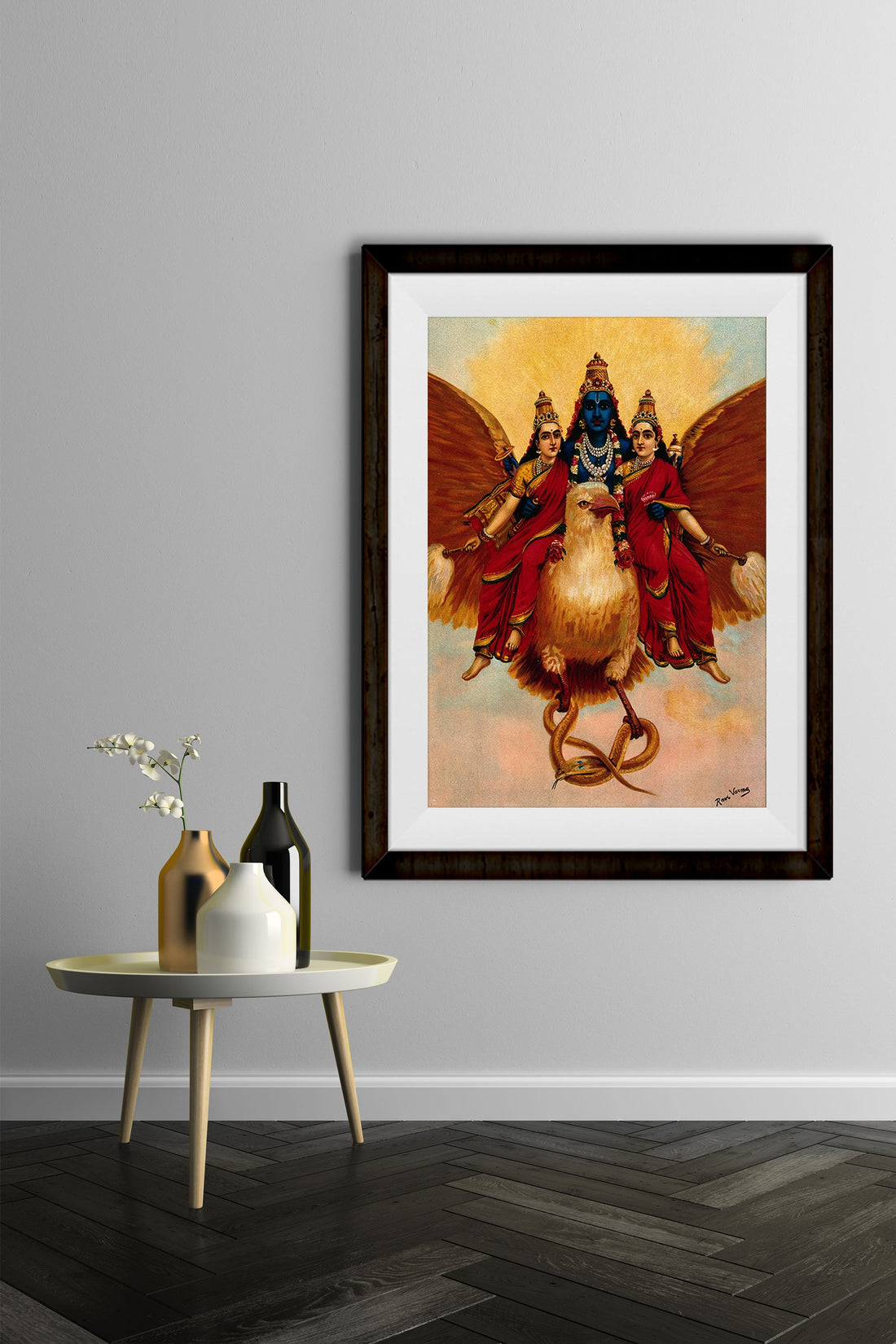BRAHMA, VISHNU & SHIVA, Painting By Raja Ravi Varma - Meri Deewar 3 : 4.2 Vertical Premium Wall Art Canvas by MeriDeewar
