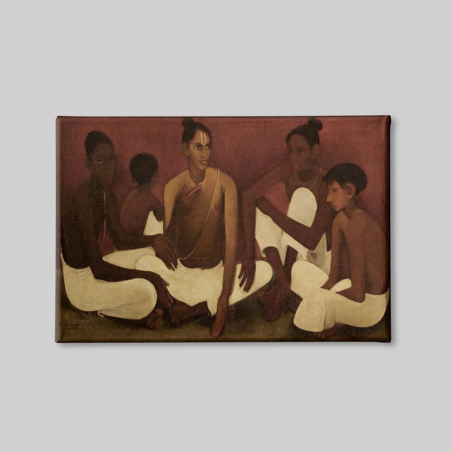 Brahmacharis Painting-Meri Deewar 2 : 1 Horizontal Premium Wall Art Canvas by MeriDeewar