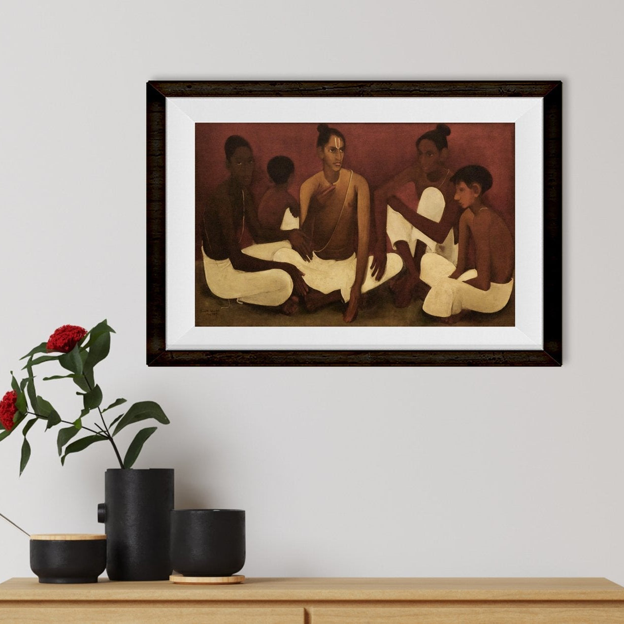 Brahmacharis Painting-Meri Deewar 2 : 1 Horizontal Premium Wall Art Canvas by MeriDeewar