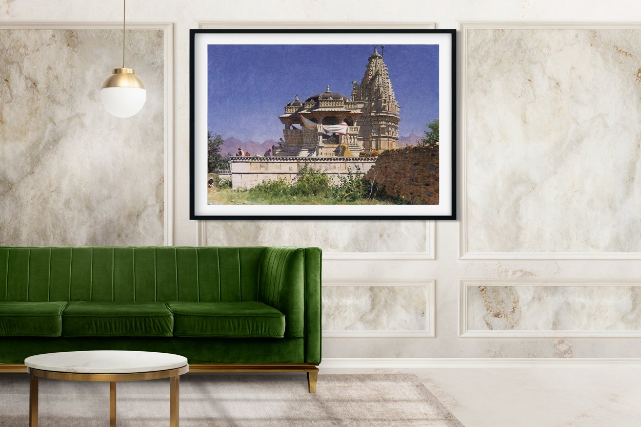 Brahminic temple in adelnure Painting-Meri Deewar 3 : 2 Horizontal Premium Wall Art Canvas by MeriDeewar