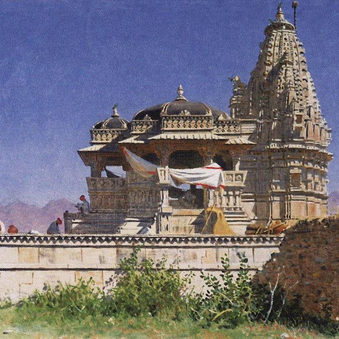 Brahminic temple in adelnure Painting-Meri Deewar 3 : 2 Horizontal Premium Wall Art Canvas by MeriDeewar