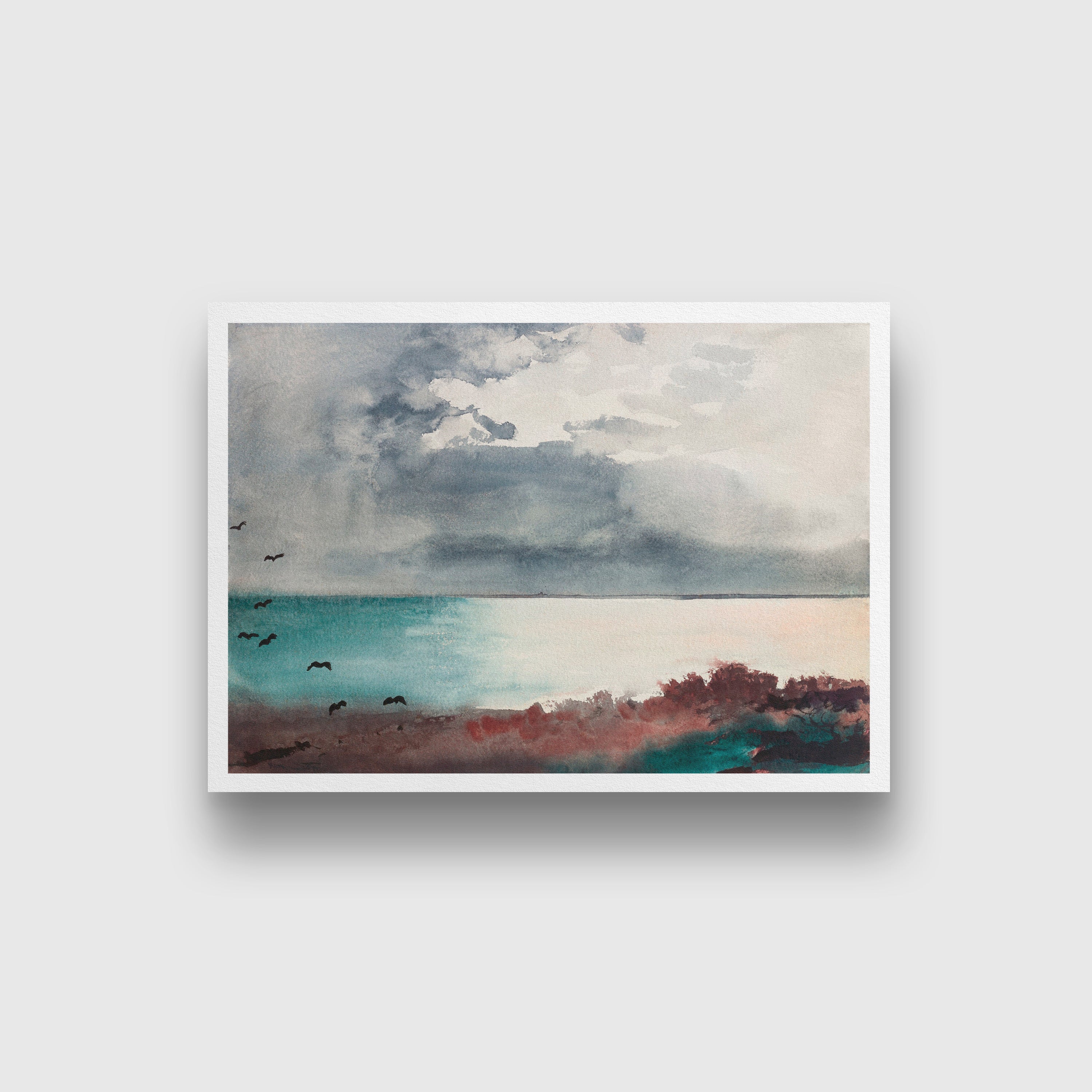 Breaking Storm, Coast of Maine painting - Meri Deewar 3 : 2 Horizontal Premium Wall Art Canvas by MeriDeewar