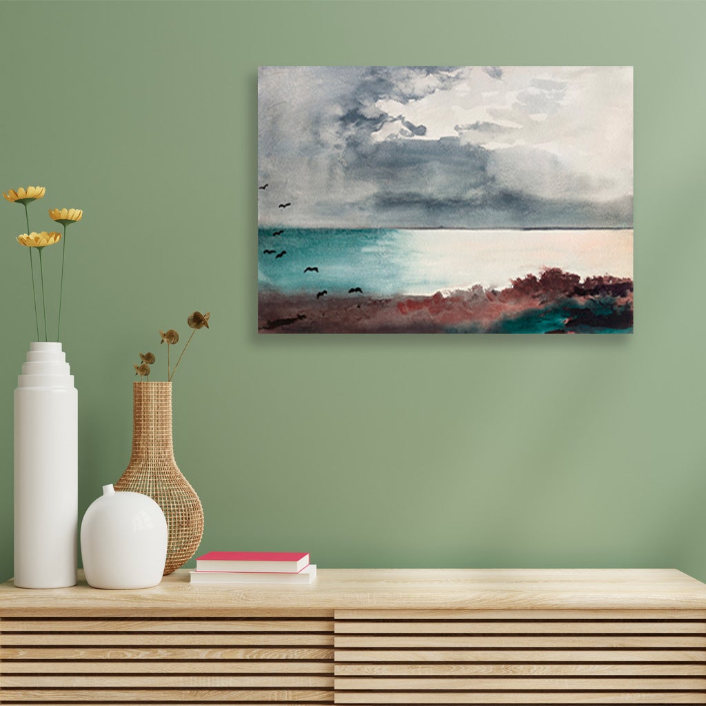Breaking Storm, Coast of Maine painting - Meri Deewar 3 : 2 Horizontal Premium Wall Art Canvas by MeriDeewar