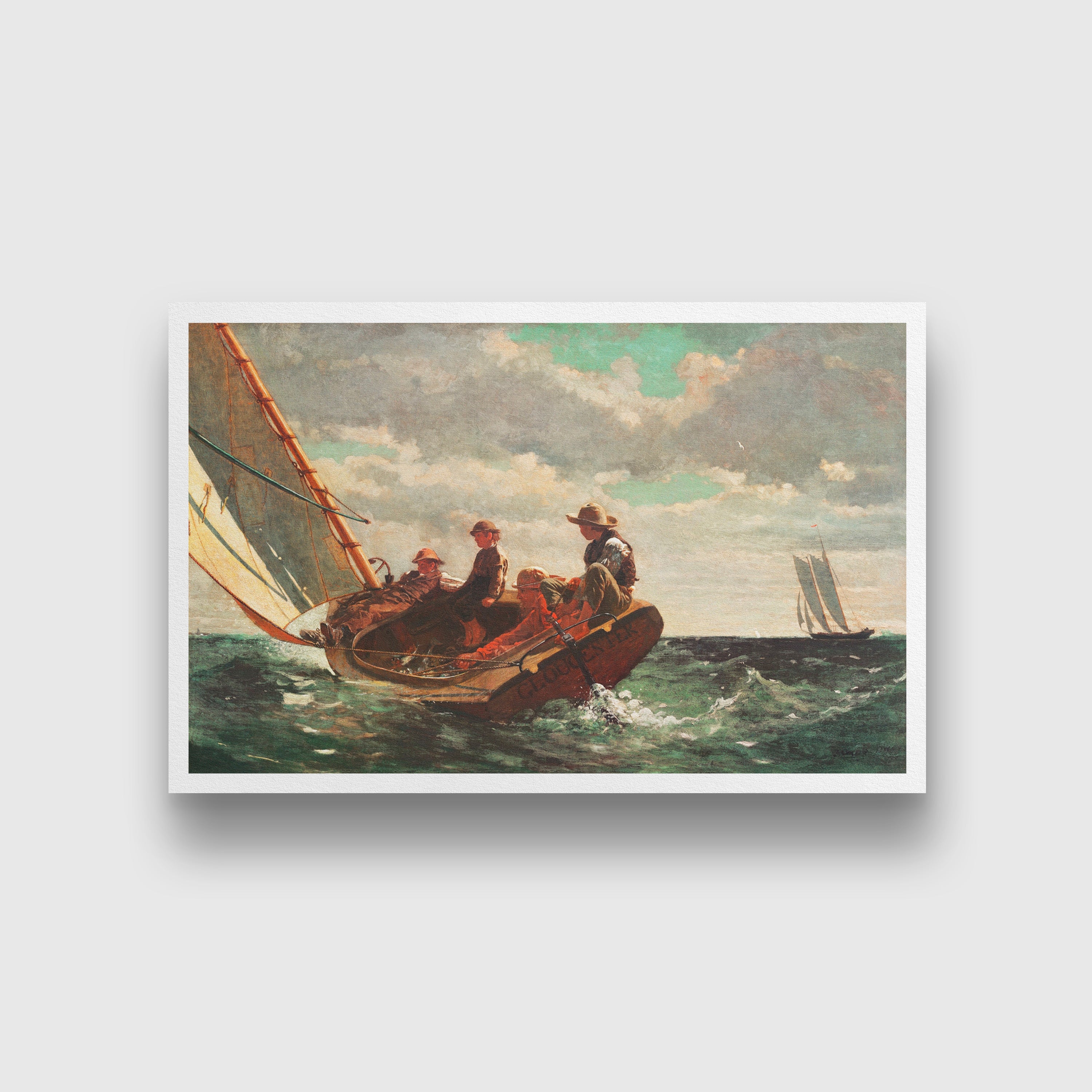 Breezing Up, A Fair Wind painting - Meri Deewar 3 : 2 Horizontal Premium Wall Art Canvas by MeriDeewar