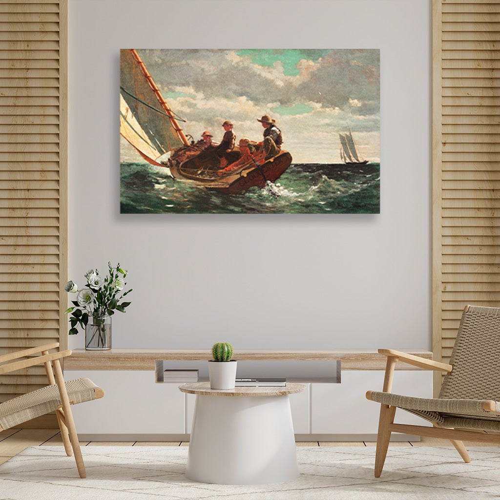 Breezing Up, A Fair Wind painting - Meri Deewar 3 : 2 Horizontal Premium Wall Art Canvas by MeriDeewar