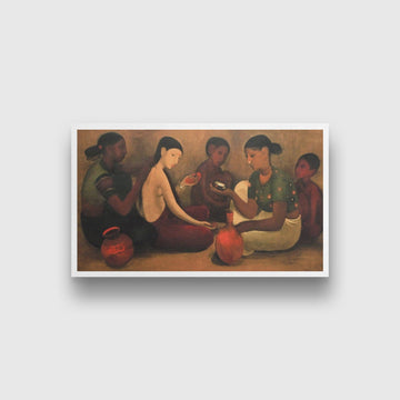 Bride's Toilet Painting - Meri Deewar 3 : 2 Horizontal Premium Wall Art Canvas by MeriDeewar