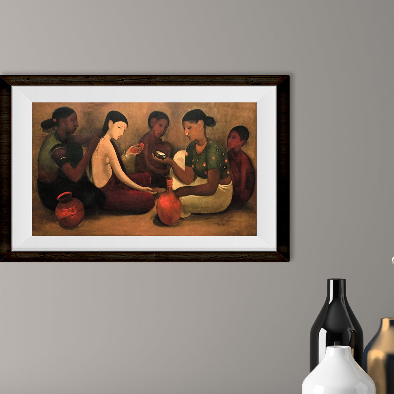 Bride's Toilet Painting - Meri Deewar 3 : 2 Horizontal Premium Wall Art Canvas by MeriDeewar
