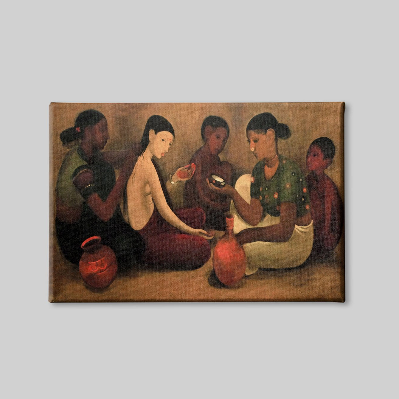 Bride's Toilet Painting - Meri Deewar 3 : 2 Horizontal Premium Wall Art Canvas by MeriDeewar