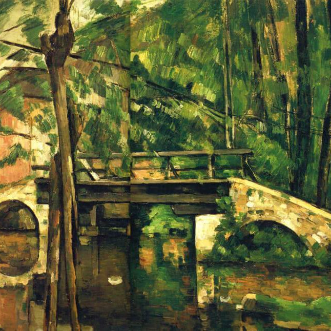 Bridge of Maincy Painting-Meri Deewar 4 :5 Vertical Premium Wall Art Canvas by MeriDeewar
