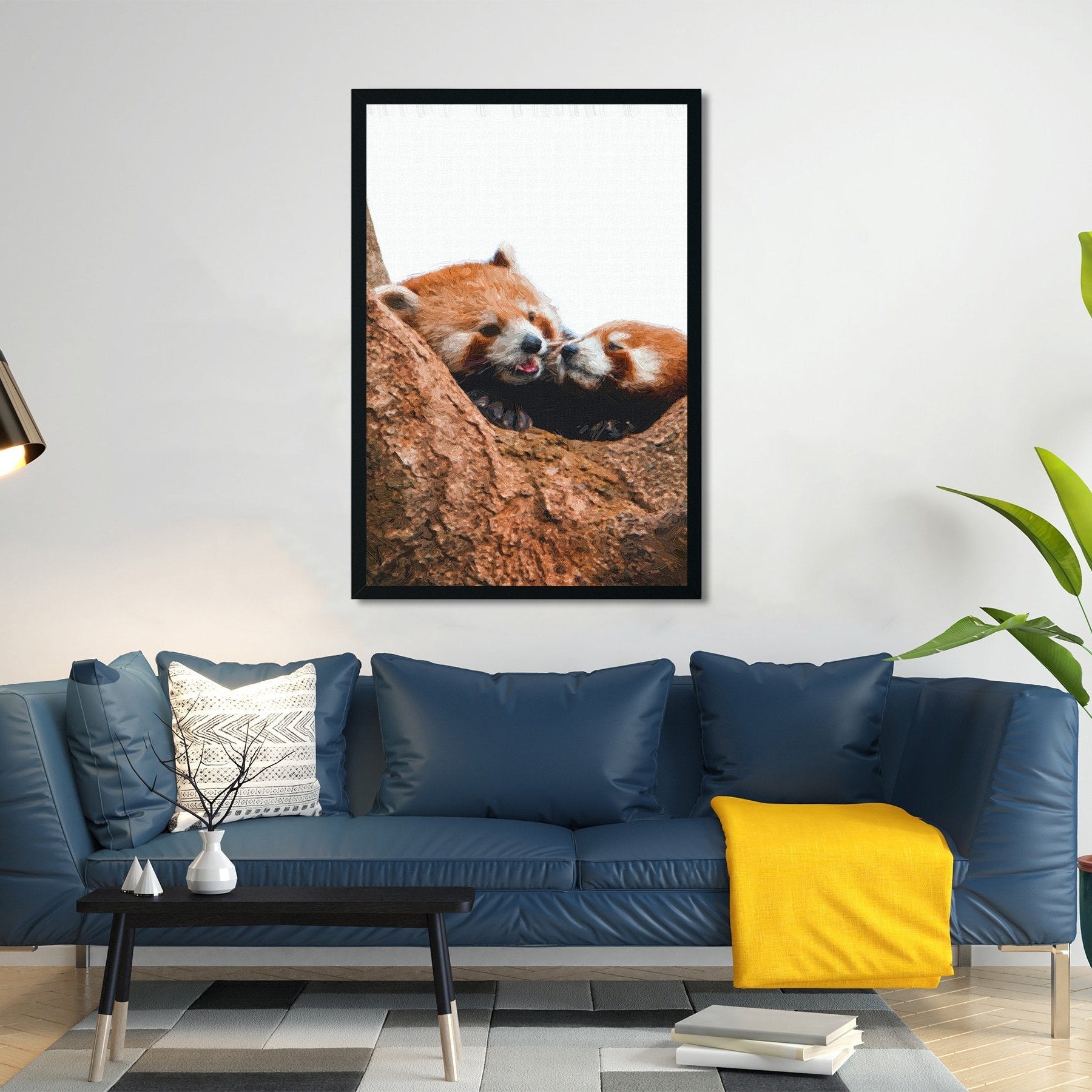 Brown bear in a forest Painting - Meri Deewar 1 : 2 Vertical Premium Wall Art Canvas by MeriDeewar