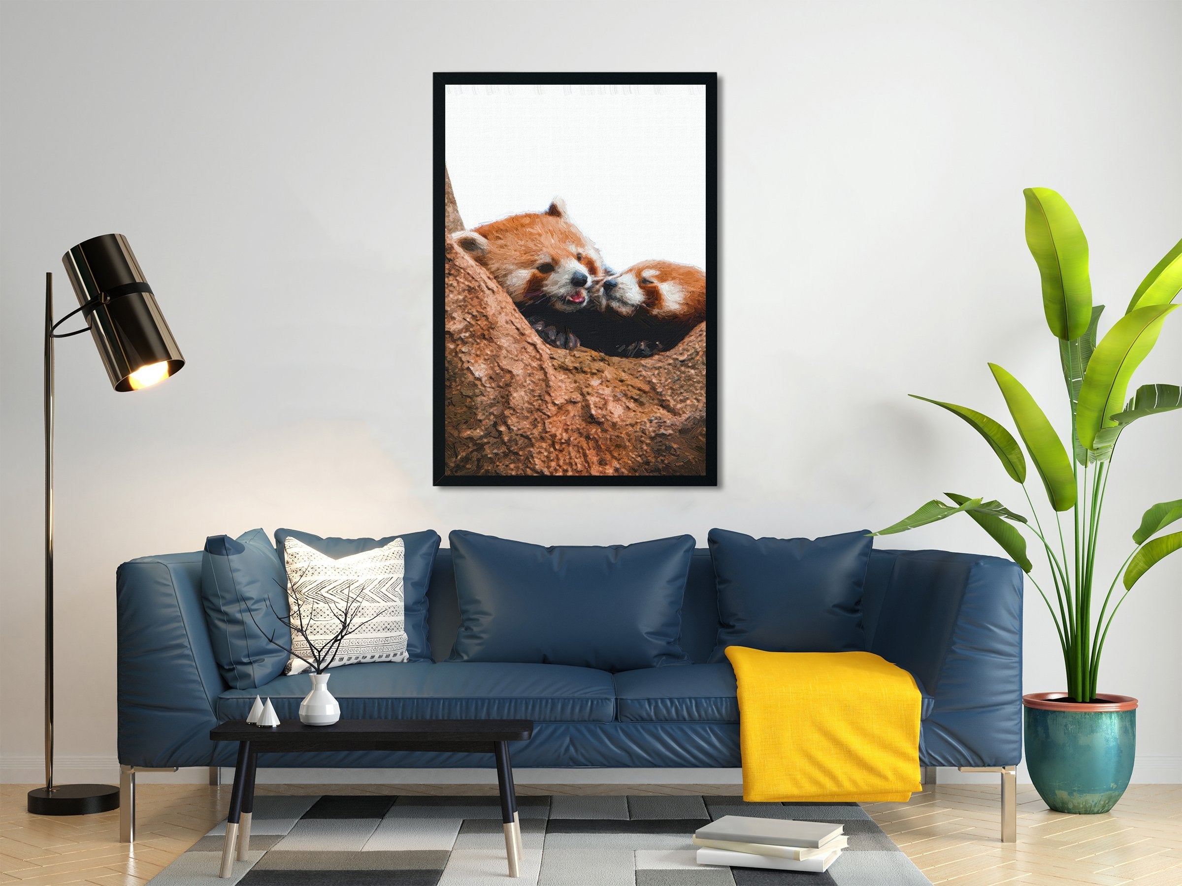 Brown bear in a forest Painting - Meri Deewar 1 : 2 Vertical Premium Wall Art Canvas by MeriDeewar