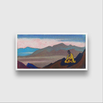 Buddha landscape Painting - Meri Deewar 2 : 1 Horizontal Premium Wall Art Canvas by MeriDeewar