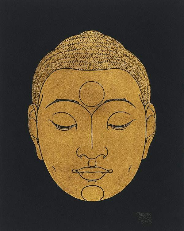 Buddha Reijer Stolk Painting - Meri Deewar 4 :5 Vertical Premium Wall Art Canvas by MeriDeewar