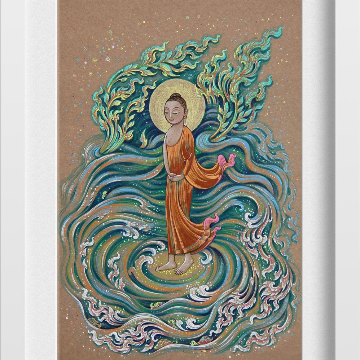Budhha Painting-Meri Deewar 2 : 3 Vertical Premium Wall Art Canvas by MeriDeewar