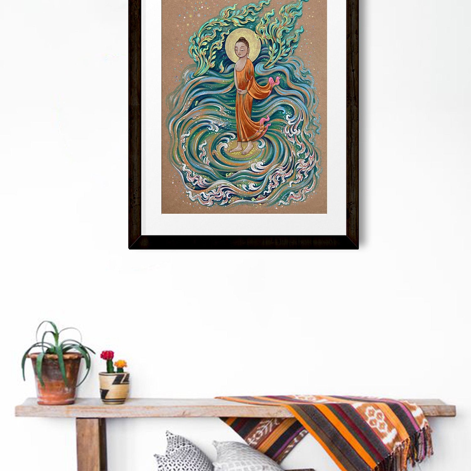 Budhha Painting-Meri Deewar 2 : 3 Vertical Premium Wall Art Canvas by MeriDeewar