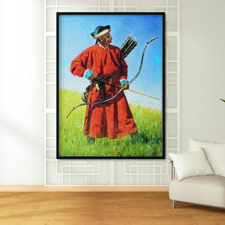 Bukhara soldiers sarbaz Painting-Meri Deewar 3 : 4.2 Vertical Premium Wall Art Canvas by MeriDeewar