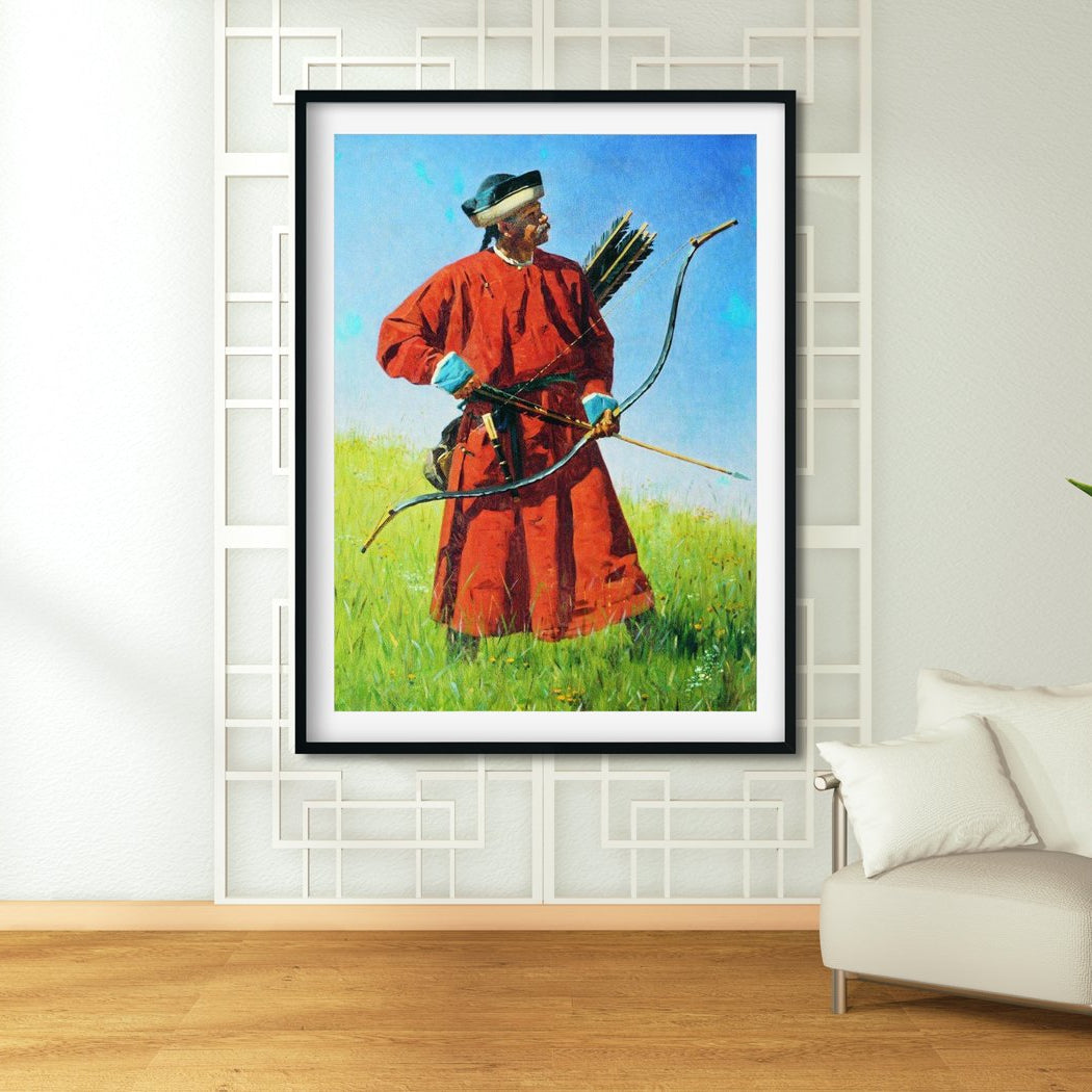 Bukhara soldiers sarbaz Painting-Meri Deewar 3 : 4.2 Vertical Premium Wall Art Canvas by MeriDeewar