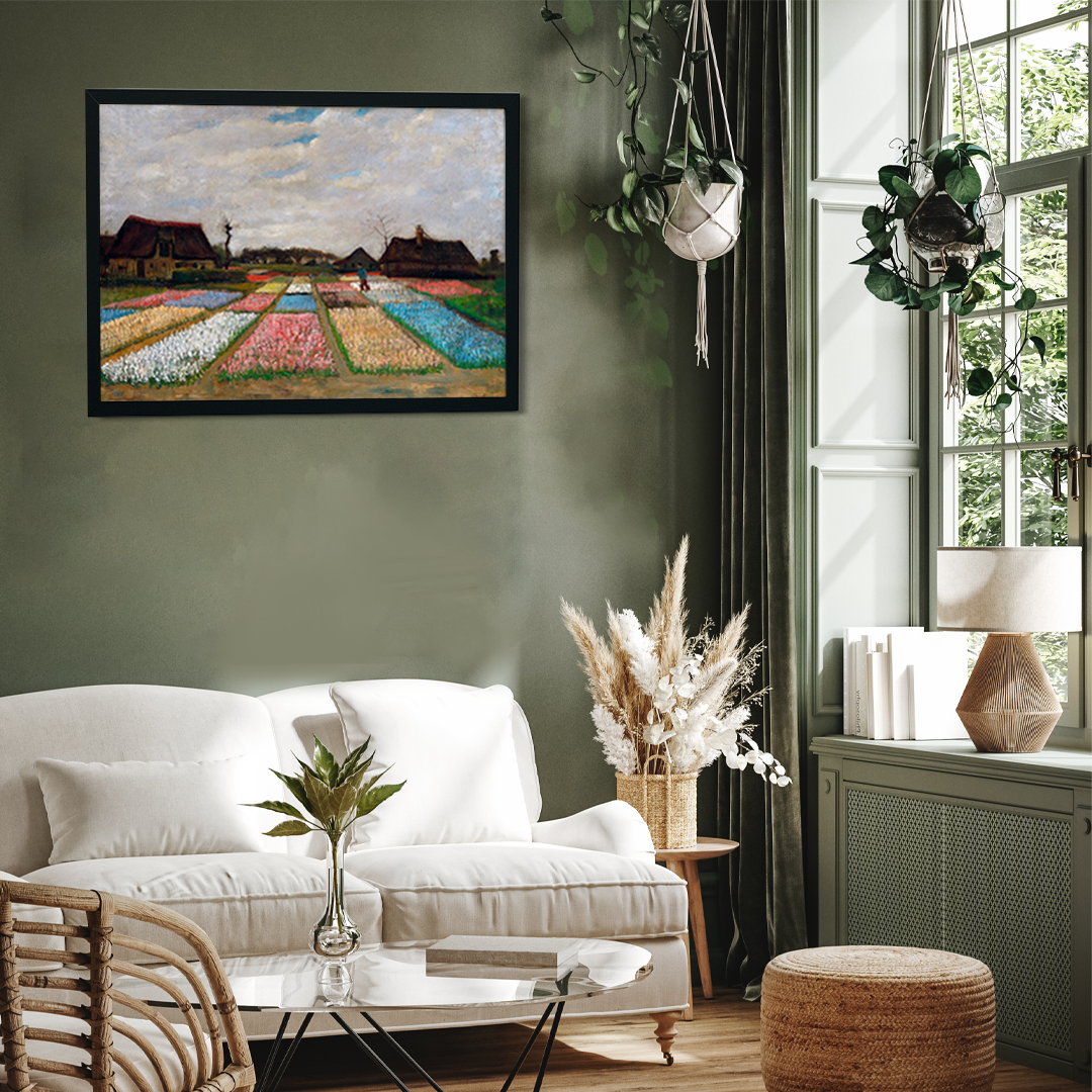 Bulb Fields Painting 3 : 2 Horizontal Premium Wall Art Canvas by MeriDeewar