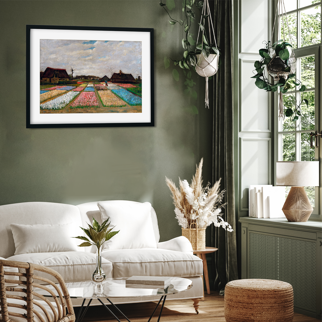 Bulb Fields Painting 3 : 2 Horizontal Premium Wall Art Canvas by MeriDeewar