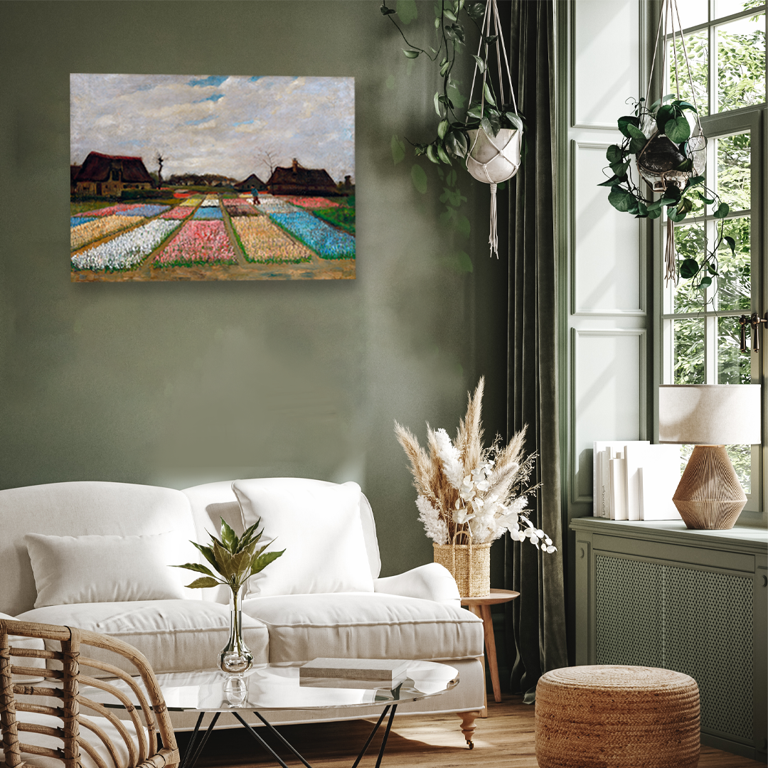 Bulb Fields Painting 3 : 2 Horizontal Premium Wall Art Canvas by MeriDeewar