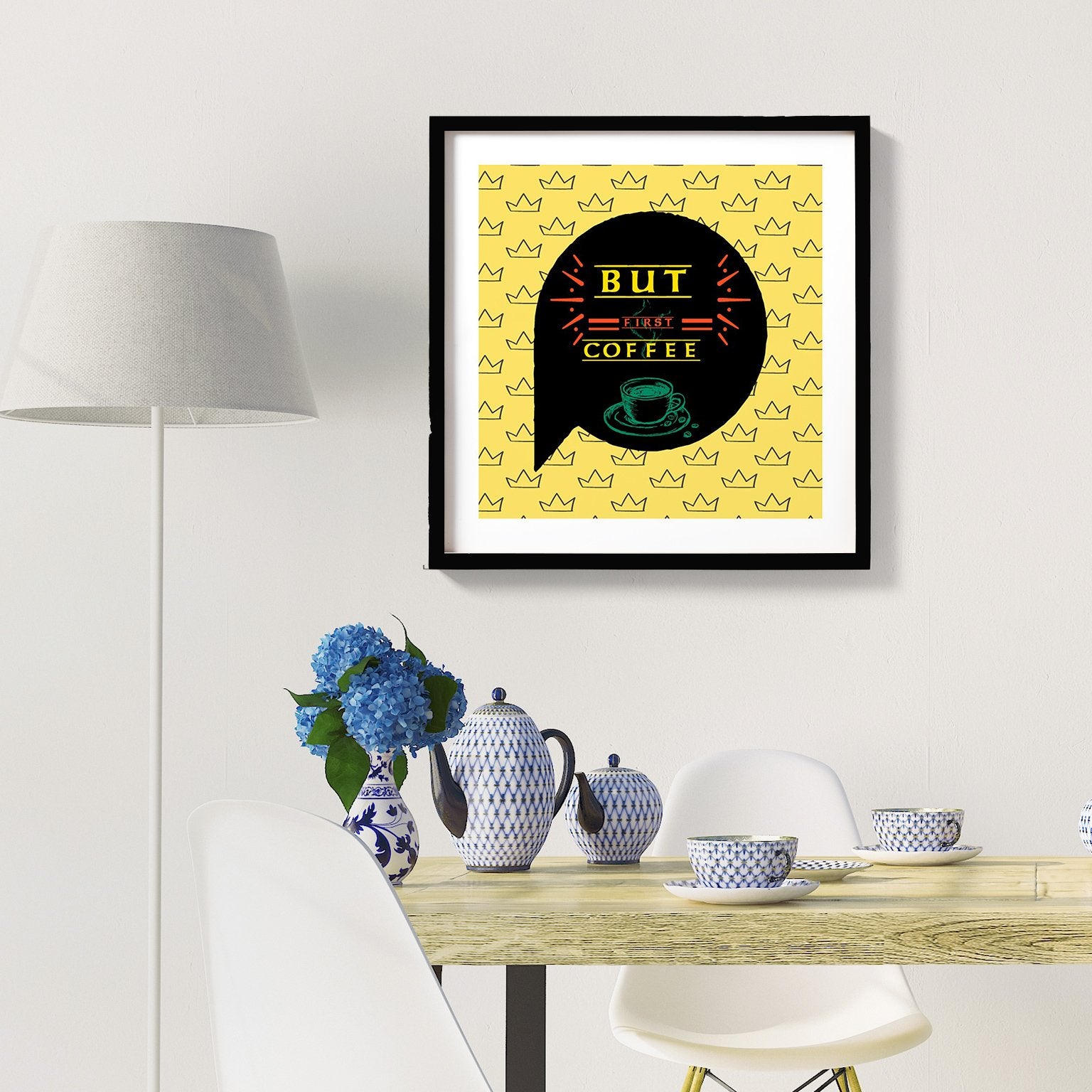 But first drink coffee Poster Poster A3 / Poster Premium Wall Art Canvas by MeriDeewar