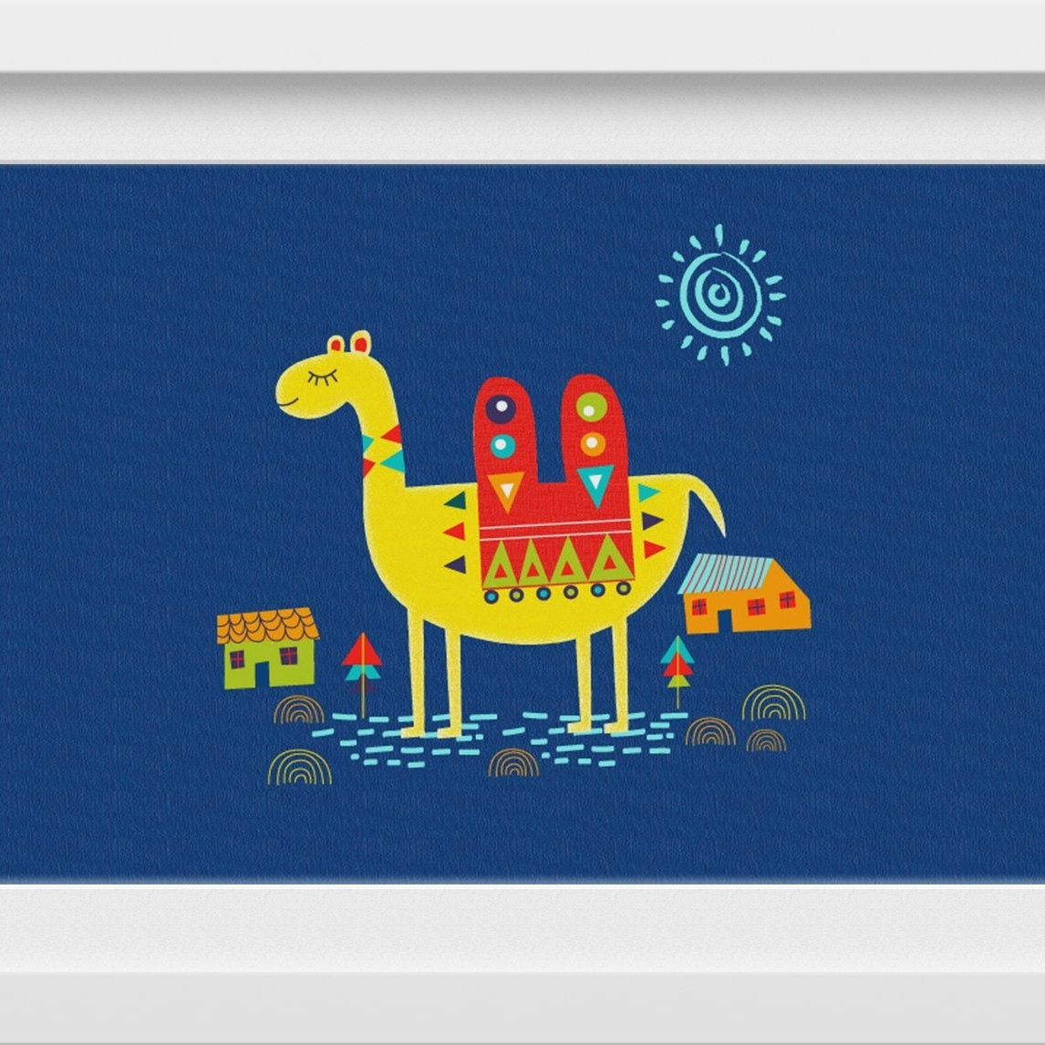 Camel Art Painting-Meri Deewar 3 : 2 Horizontal Premium Wall Art Canvas by MeriDeewar