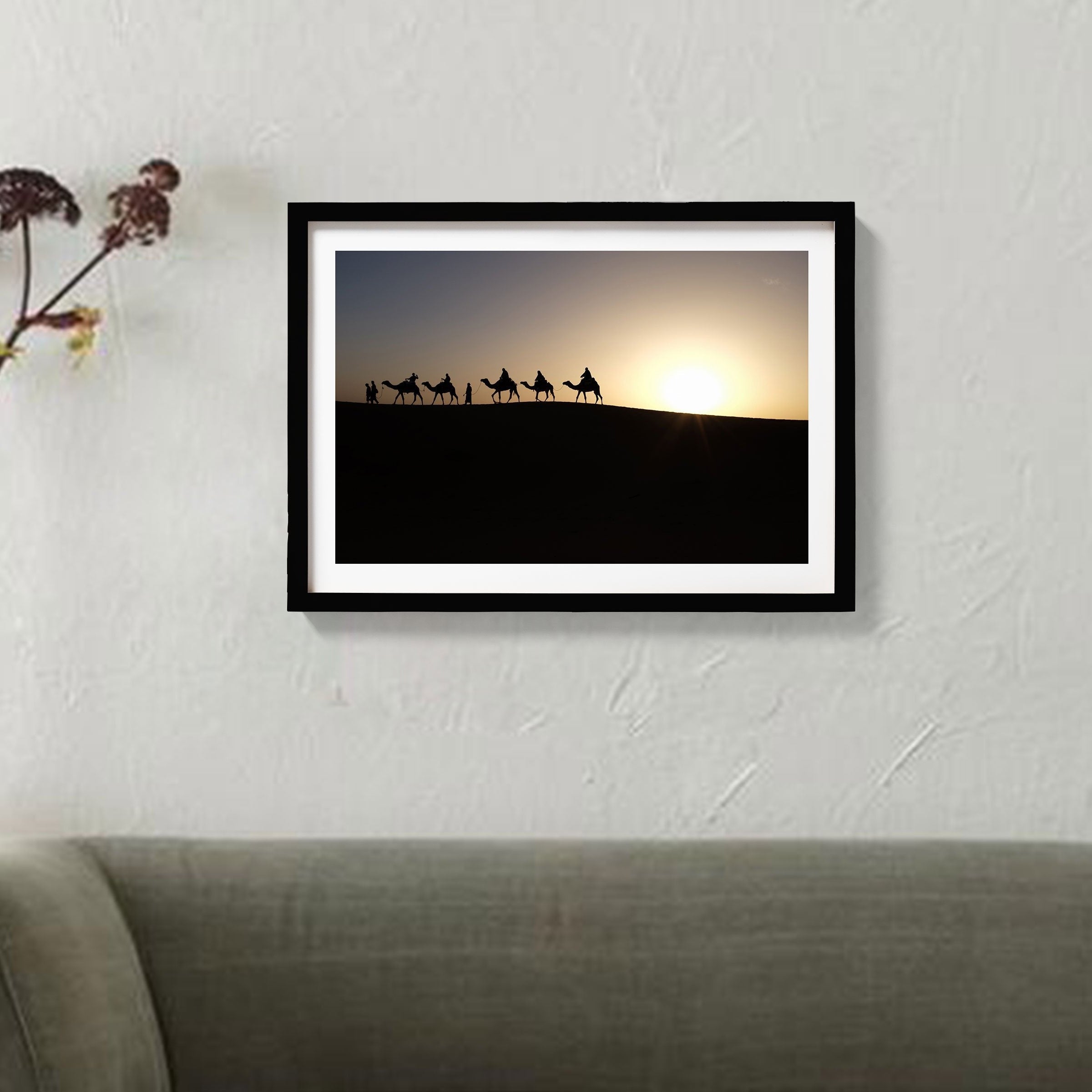 Camel Ride Painting-Meri Deewar 3 : 2 Horizontal Premium Wall Art Canvas by MeriDeewar