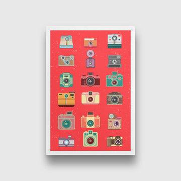 Camera Collage painting 2 : 3 Vertical Premium Wall Art Canvas by MeriDeewar