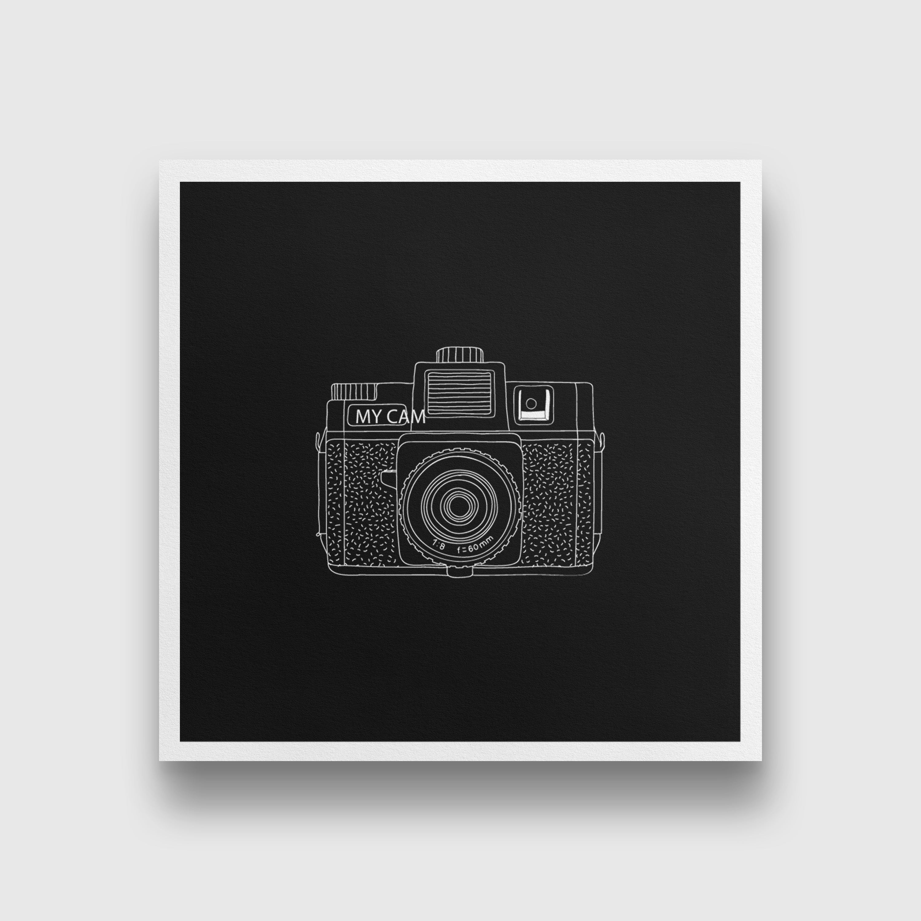 camera photography painting 1 : 1 Square Premium Wall Art Canvas by MeriDeewar