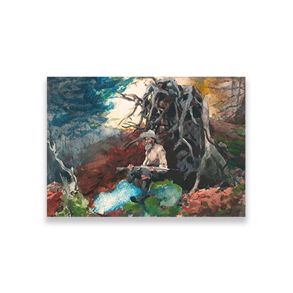 Campfire Hunter painting - Meri Deewar 3 : 2 Horizontal Premium Wall Art Canvas by MeriDeewar