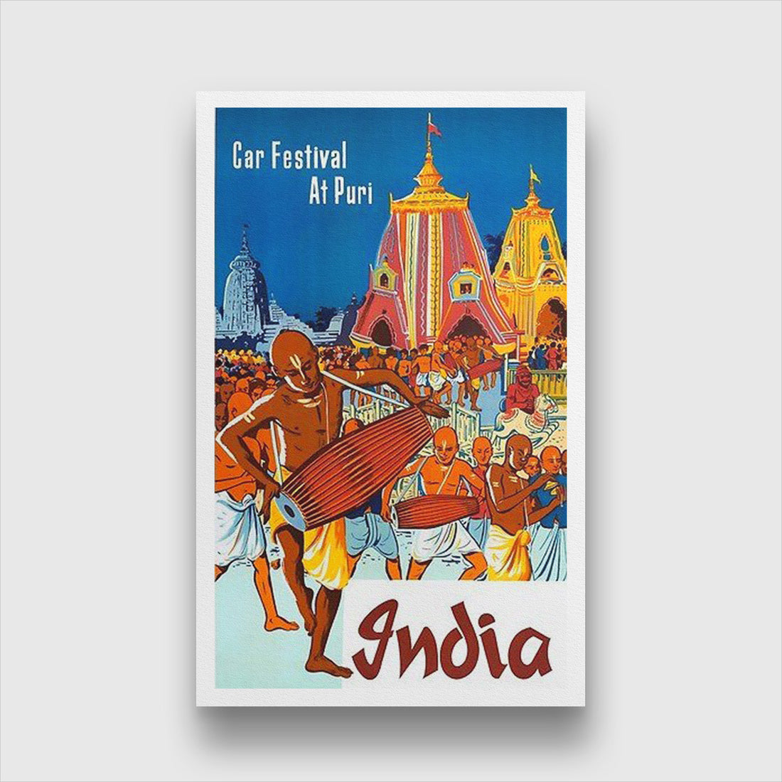 Car Festival At Puri Poster 1 : 2 Vertical Premium Wall Art Canvas by MeriDeewar